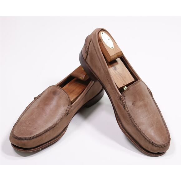 Allen Edmonds Concordia Light Brown Leather No-Socks Loafers US 9.5 D main image 5